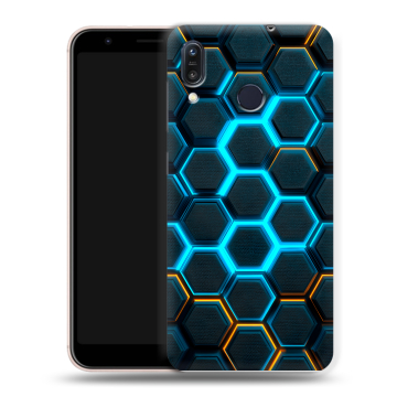 Силиконовый чехол на ASUS ZenFone Max M1 ZB555KL с принтом Неоновые соты