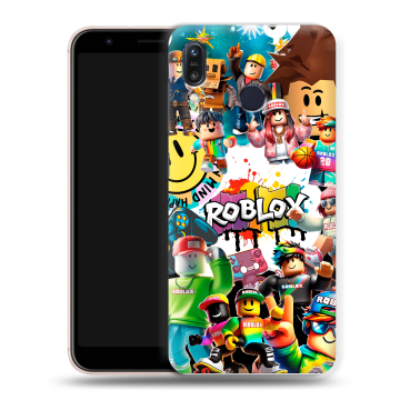 Силиконовый чехол на ASUS ZenFone Max M1 ZB555KL с принтом Roblox Роблокс