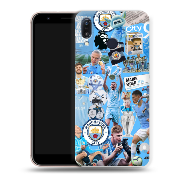 Силиконовый чехол на ASUS ZenFone Max M1 ZB555KL с принтом Man City Манчестер Сити