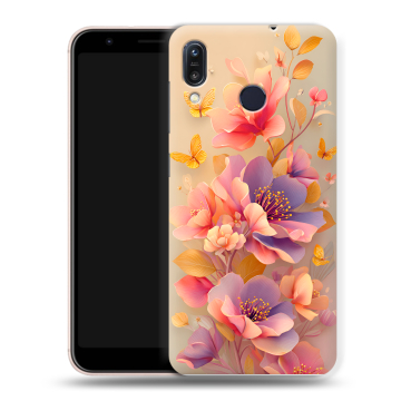 Силиконовый чехол на ASUS ZenFone Max M1 ZB555KL с принтом Цветы и бабочки