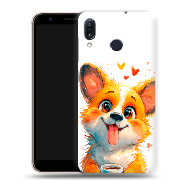 Силиконовый чехол на ASUS ZenFone Max M1 ZB555KL с принтом корги Силиконовый чехол на ASUS ZenFone Max M1 ZB555KL с принтом корги