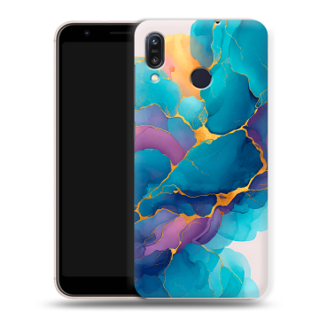 Силиконовый чехол на ASUS ZenFone Max M1 ZB555KL с принтом Мрамор блестки