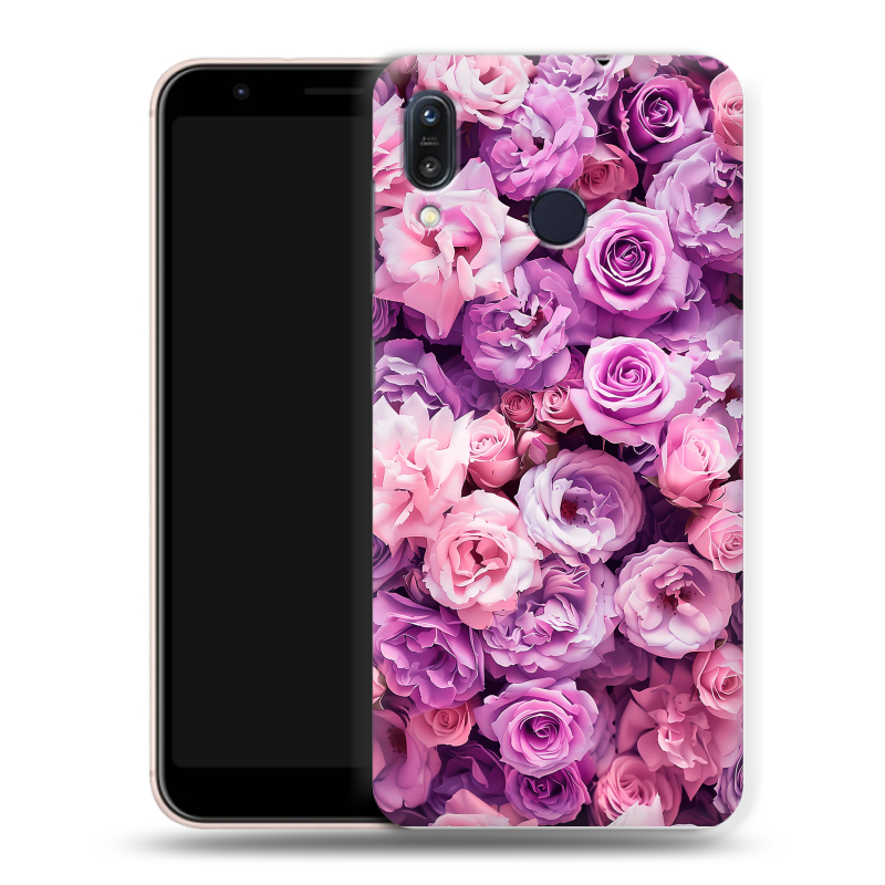 Силиконовый чехол на ASUS ZenFone Max M1 ZB555KL с принтом лавандовые розы Силиконовый чехол на ASUS ZenFone Max M1 ZB555KL с принтом лавандовые розы