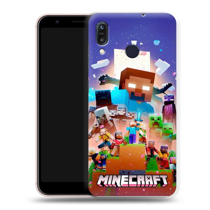 Силиконовый чехол на ASUS ZenFone Max M1 ZB555KL с принтом Майнкрафт Minecraft Силиконовый чехол на ASUS ZenFone Max M1 ZB555KL с принтом Майнкрафт Minecraft