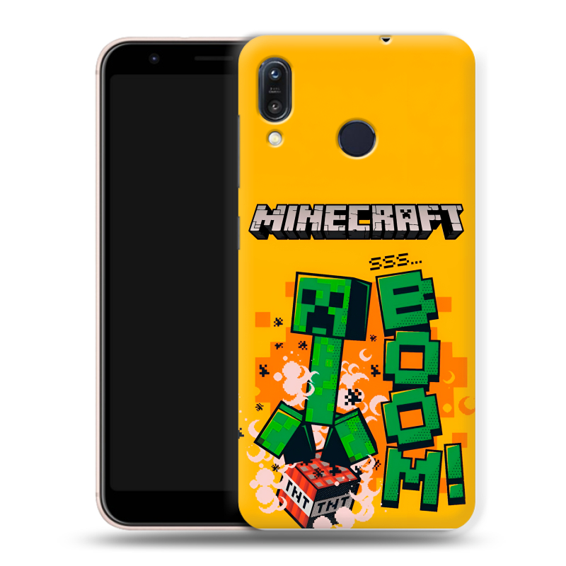 Силиконовый чехол на ASUS ZenFone Max M1 ZB555KL с принтом Майнкрафт Minecraft Силиконовый чехол на ASUS ZenFone Max M1 ZB555KL с принтом Майнкрафт Minecraft