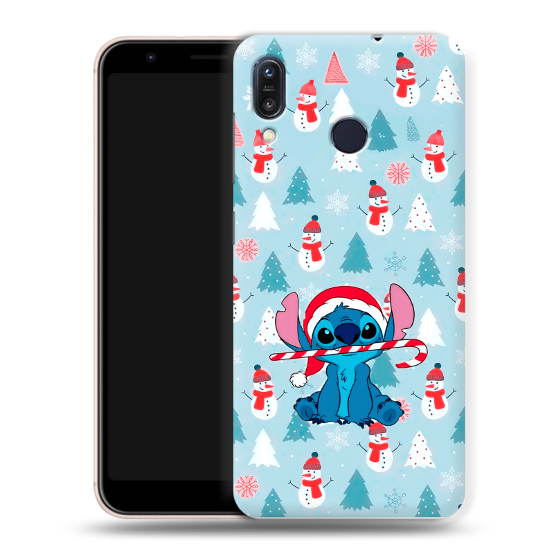 Силиконовый чехол на ASUS ZenFone Max M1 ZB555KL с принтом Стич Новый год Силиконовый чехол на ASUS ZenFone Max M1 ZB555KL с принтом Стич Новый год