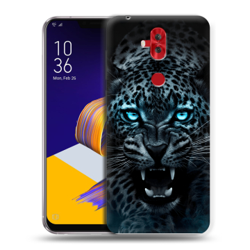 Силиконовый чехол на ASUS ZenFone 5 Lite с принтом Темный леопард