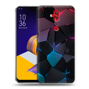 Силиконовый чехол на ASUS ZenFone 5 Lite с принтом Геометрия неона Силиконовый чехол на ASUS ZenFone 5 Lite с принтом Геометрия неона