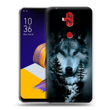 Силиконовый чехол на ASUS ZenFone 5 Lite с принтом Лесной волк