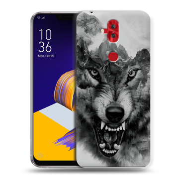 Силиконовый чехол на ASUS ZenFone 5 Lite с принтом Волк Силиконовый чехол на ASUS ZenFone 5 Lite с принтом Волк