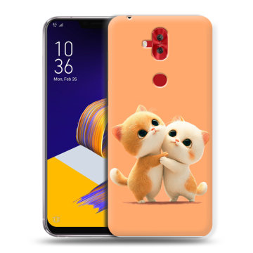 Силиконовый чехол на ASUS ZenFone 5 Lite с принтом Милые котики Силиконовый чехол на ASUS ZenFone 5 Lite с принтом Милые котики