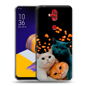 Силиконовый чехол на ASUS ZenFone 5 Lite с принтом Кошки Силиконовый чехол на ASUS ZenFone 5 Lite с принтом Кошки