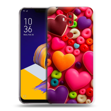 Силиконовый чехол на ASUS ZenFone 5 Lite с принтом Сердечки Силиконовый чехол на ASUS ZenFone 5 Lite с принтом Сердечки