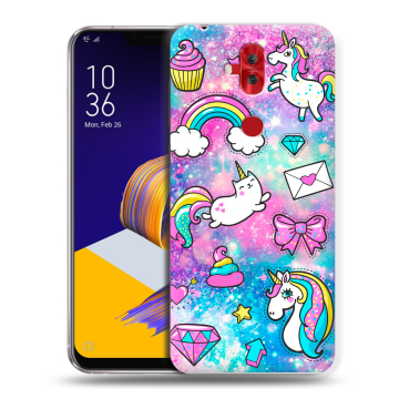 Силиконовый чехол на ASUS ZenFone 5 Lite с принтом Единороги