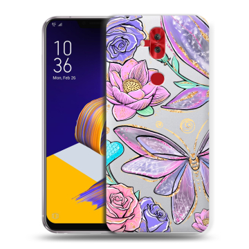 Силиконовый чехол на ASUS ZenFone 5 Lite с принтом Бабочки и цветы Силиконовый чехол на ASUS ZenFone 5 Lite с принтом Бабочки и цветы