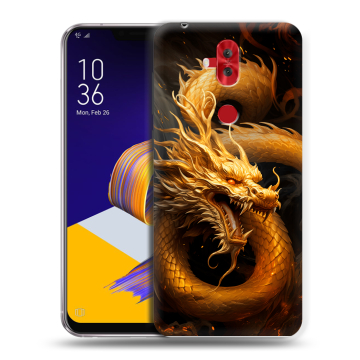 Силиконовый чехол на ASUS ZenFone 5 Lite с принтом Золотой дракон