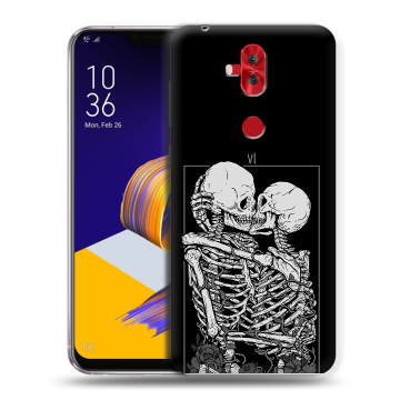 Силиконовый чехол на ASUS ZenFone 5 Lite с принтом Поцелуй скелетов Силиконовый чехол на ASUS ZenFone 5 Lite с принтом Поцелуй скелетов