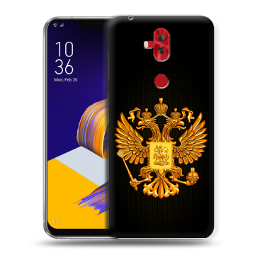 Силиконовый чехол на ASUS ZenFone 5 Lite с принтом Герб России желтый