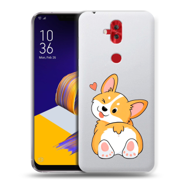 Силиконовый чехол на ASUS ZenFone 5 Lite с принтом Корги Силиконовый чехол на ASUS ZenFone 5 Lite с принтом Корги