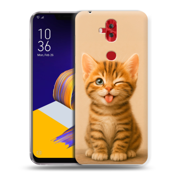 Силиконовый чехол на ASUS ZenFone 5 Lite с принтом котенок Силиконовый чехол на ASUS ZenFone 5 Lite с принтом котенок