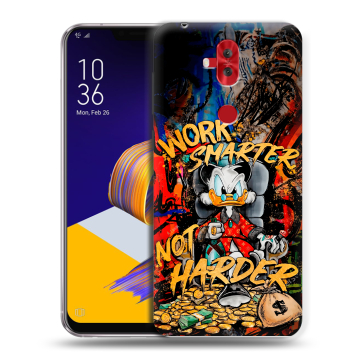 Силиконовый чехол на ASUS ZenFone 5 Lite с принтом Дональд Дак Деньги