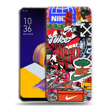 Силиконовый чехол на ASUS ZenFone 5 Lite с принтом Найк Nike яркий Силиконовый чехол на ASUS ZenFone 5 Lite с принтом Найк Nike яркий