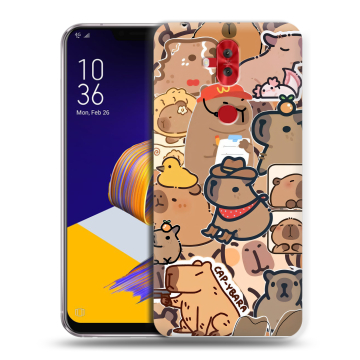 Силиконовый чехол на ASUS ZenFone 5 Lite с принтом капибара Силиконовый чехол на ASUS ZenFone 5 Lite с принтом капибара