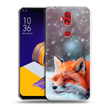 Силиконовый чехол на ASUS ZenFone 5 Lite с принтом лиса Силиконовый чехол на ASUS ZenFone 5 Lite с принтом лиса