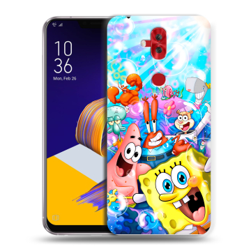 Силиконовый чехол на ASUS ZenFone 5 Lite с принтом спанчбоб спанч боб