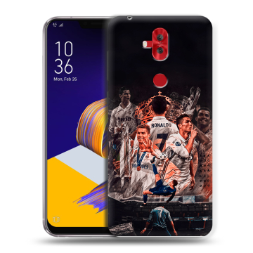 Силиконовый чехол на ASUS ZenFone 5 Lite с принтом Реал Роналдо Real Ronaldo