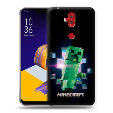 Силиконовый чехол на ASUS ZenFone 5 Lite с принтом Майнкрафт Minecraft Силиконовый чехол на ASUS ZenFone 5 Lite с принтом Майнкрафт Minecraft