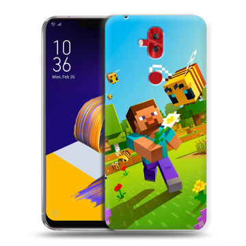 Силиконовый чехол на ASUS ZenFone 5 Lite с принтом Майнкрафт Minecraft