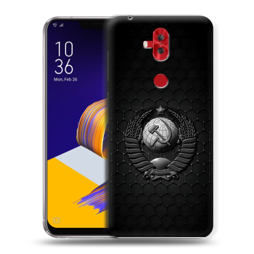 Силиконовый чехол на ASUS ZenFone 5 Lite с принтом Герб Флаг СССР