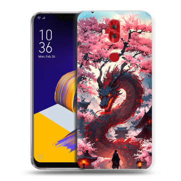 Силиконовый чехол на ASUS ZenFone 5 Lite с принтом Дракон Японский Силиконовый чехол на ASUS ZenFone 5 Lite с принтом Дракон Японский