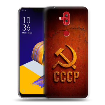 Силиконовый чехол на ASUS ZenFone 5 Lite с принтом Флаг Герб СССР Силиконовый чехол на ASUS ZenFone 5 Lite с принтом Флаг Герб СССР
