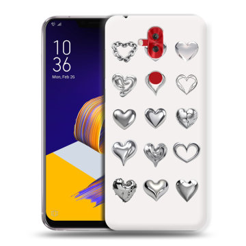 Силиконовый чехол на ASUS ZenFone 5 Lite с принтом Y2K сердечки Силиконовый чехол на ASUS ZenFone 5 Lite с принтом Y2K сердечки
