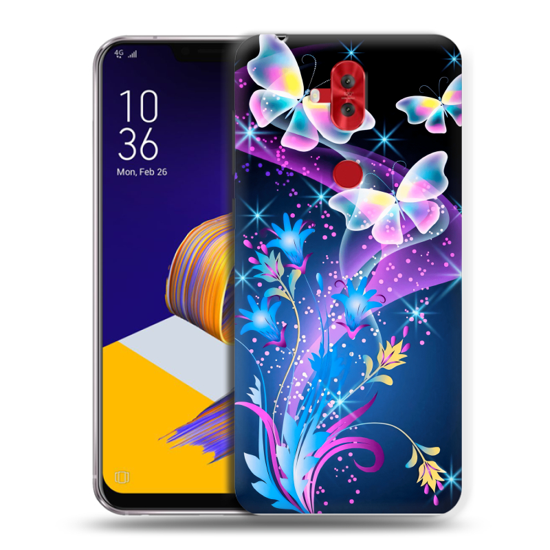 Пластиковый чехол на ASUS ZenFone 5 Lite с принтом Бабочки Пластиковый чехол на ASUS ZenFone 5 Lite с принтом Бабочки