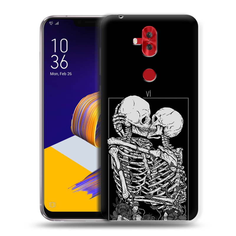 Силиконовый чехол на ASUS ZenFone 5 Lite с принтом Поцелуй скелетов Силиконовый чехол на ASUS ZenFone 5 Lite с принтом Поцелуй скелетов
