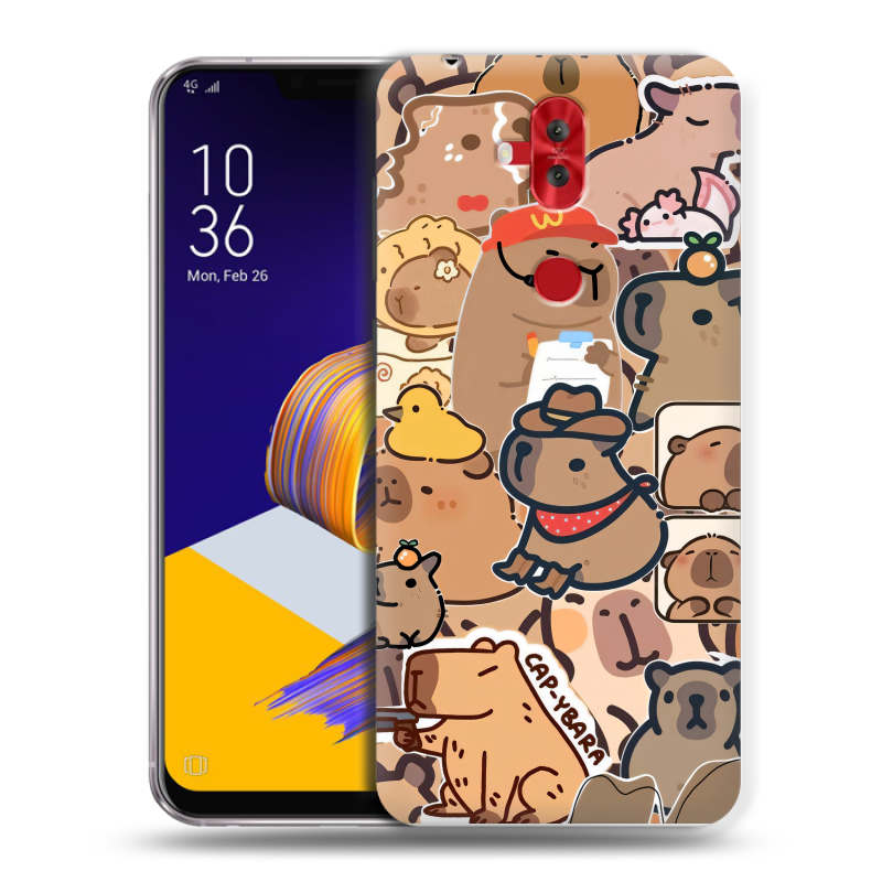Пластиковый чехол на ASUS ZenFone 5 Lite с принтом капибара Пластиковый чехол на ASUS ZenFone 5 Lite с принтом капибара
