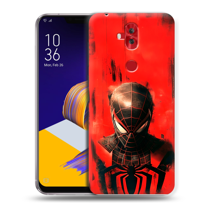 Силиконовый чехол на ASUS ZenFone 5 Lite с принтом человек паук spiderman Силиконовый чехол на ASUS ZenFone 5 Lite с принтом человек паук spiderman