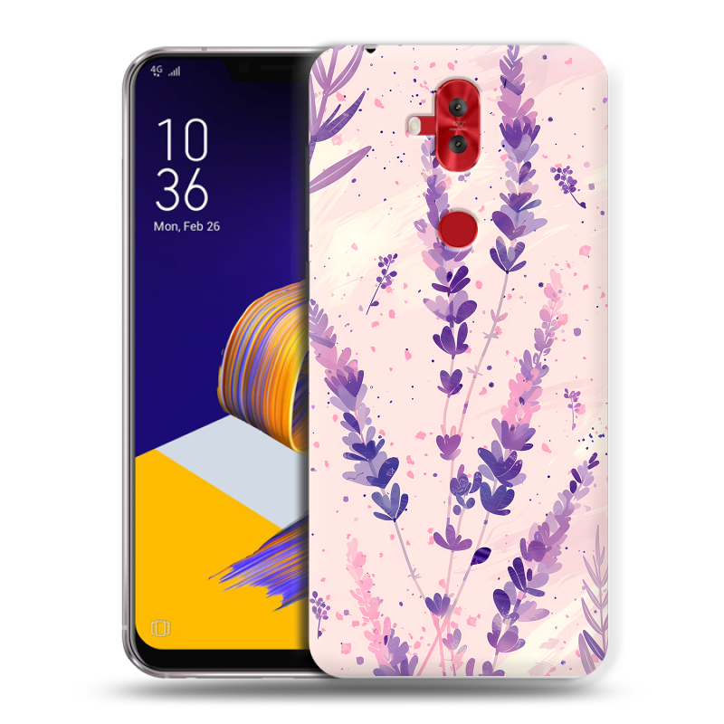 Силиконовый чехол на ASUS ZenFone 5 Lite с принтом цветы лаванда Силиконовый чехол на ASUS ZenFone 5 Lite с принтом цветы лаванда