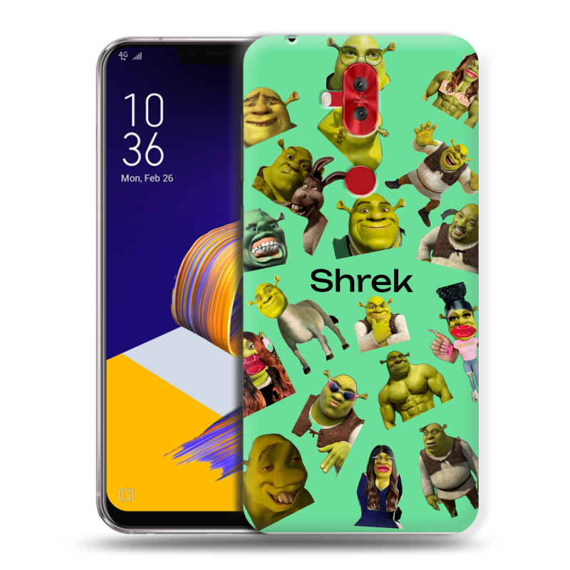 Силиконовый чехол на ASUS ZenFone 5 Lite с принтом Шрек Shrek Силиконовый чехол на ASUS ZenFone 5 Lite с принтом Шрек Shrek