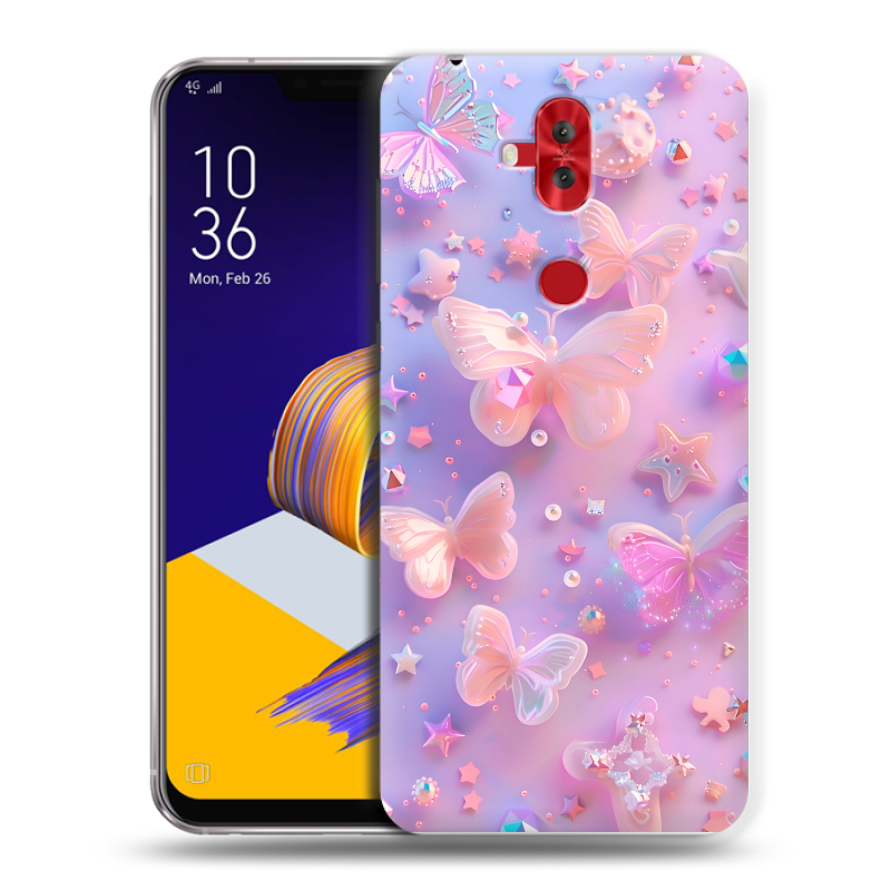 Пластиковый чехол на ASUS ZenFone 5 Lite с принтом Бабочки Пластиковый чехол на ASUS ZenFone 5 Lite с принтом Бабочки