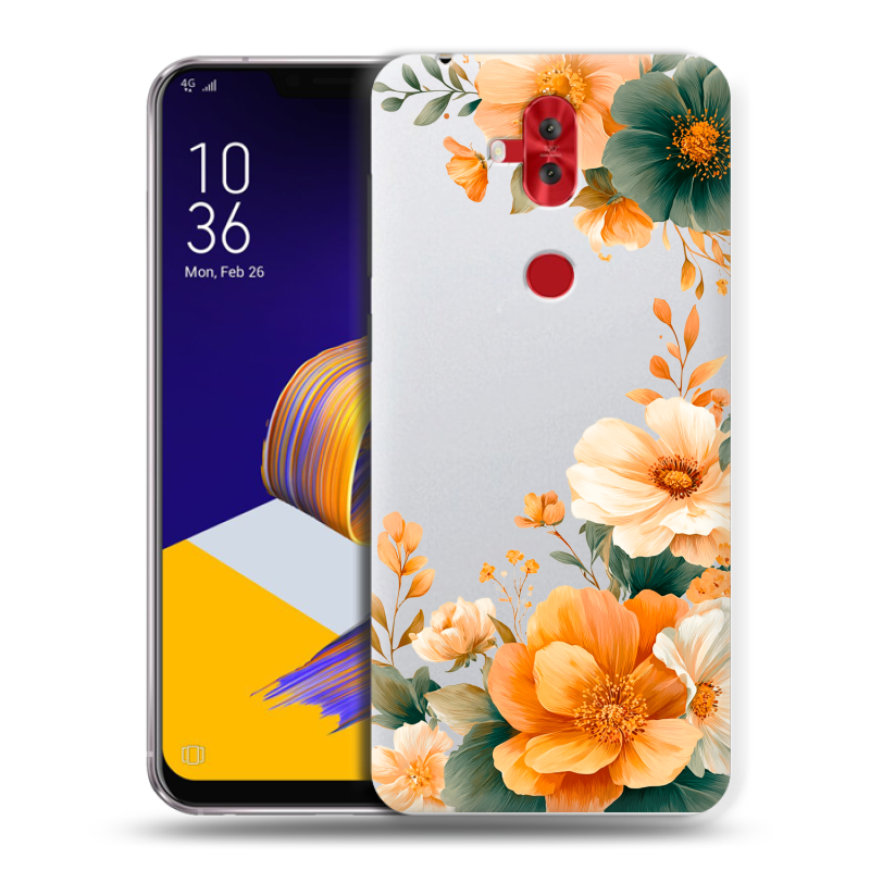 Силиконовый чехол на ASUS ZenFone 5 Lite с принтом Цветы принт Силиконовый чехол на ASUS ZenFone 5 Lite с принтом Цветы принт