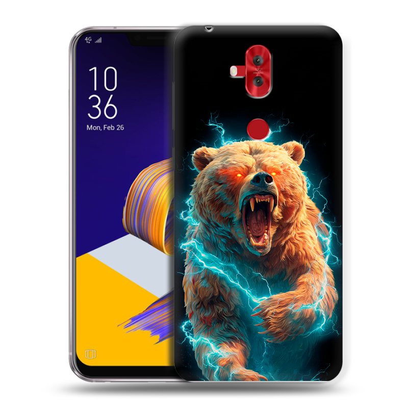 Силиконовый чехол на ASUS ZenFone 5 Lite с принтом Медведь Силиконовый чехол на ASUS ZenFone 5 Lite с принтом Медведь