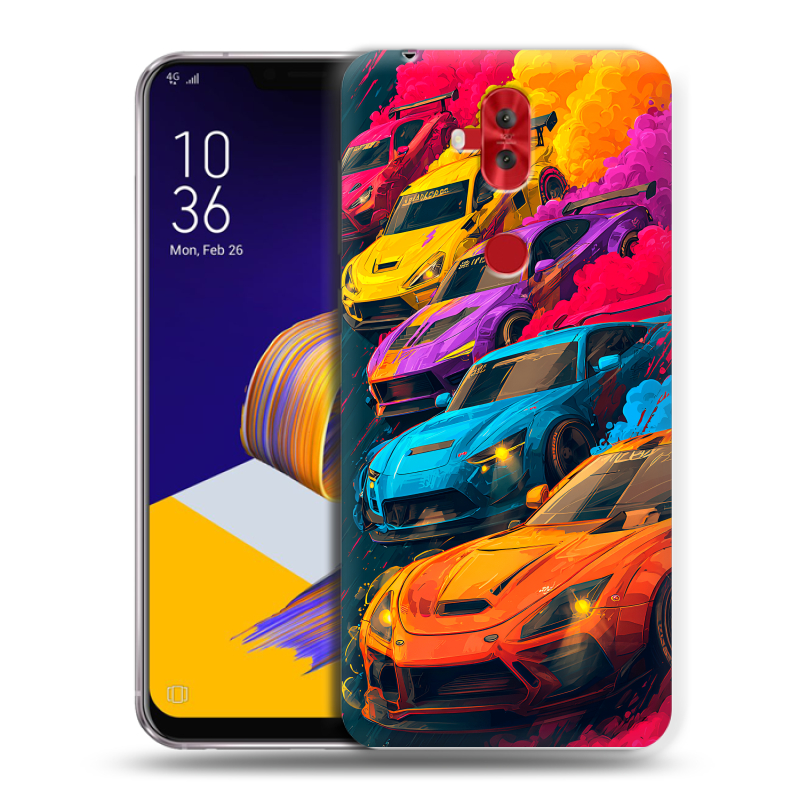 Силиконовый чехол на ASUS ZenFone 5 Lite с принтом Тачки Силиконовый чехол на ASUS ZenFone 5 Lite с принтом Тачки