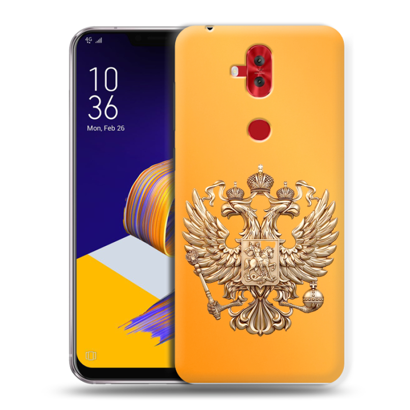 Силиконовый чехол на ASUS ZenFone 5 Lite с принтом Герб Флаг России Силиконовый чехол на ASUS ZenFone 5 Lite с принтом Герб Флаг России