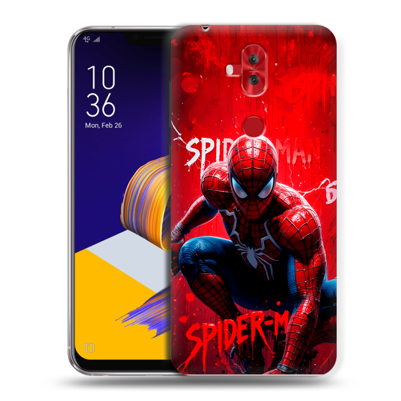 Пластиковый чехол на ASUS ZenFone 5 Lite с принтом Spiderman Человек паук Пластиковый чехол на ASUS ZenFone 5 Lite с принтом Spiderman Человек паук