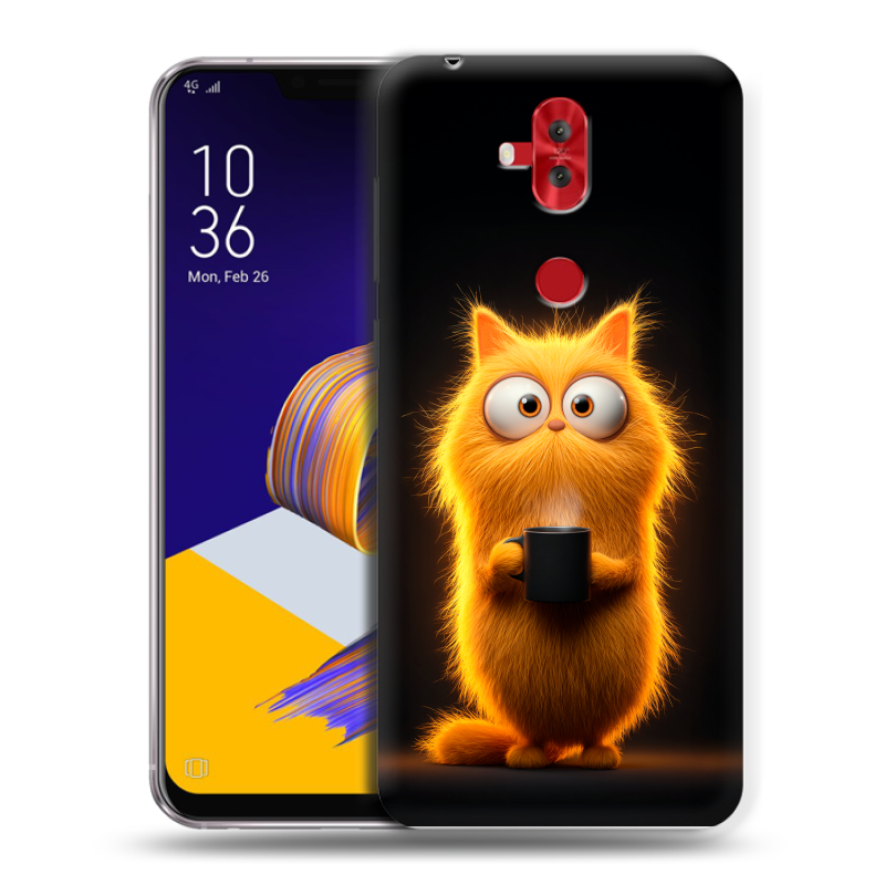 Силиконовый чехол на ASUS ZenFone 5 Lite с принтом Смешной кот Силиконовый чехол на ASUS ZenFone 5 Lite с принтом Смешной кот