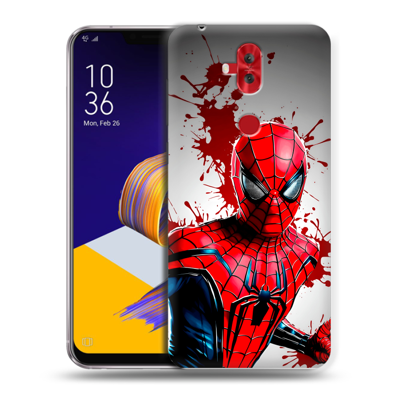 Силиконовый чехол на ASUS ZenFone 5 Lite с принтом Spiderman Человек паук Силиконовый чехол на ASUS ZenFone 5 Lite с принтом Spiderman Человек паук